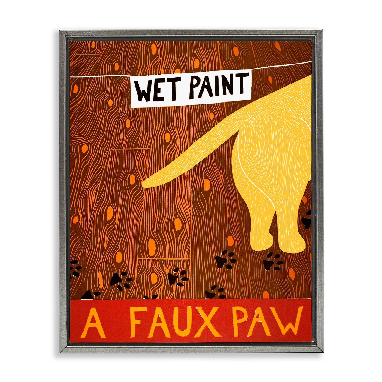 Stupell Industries Wet Paint Faux Paw Floating Frame, design by Stephen Huneck